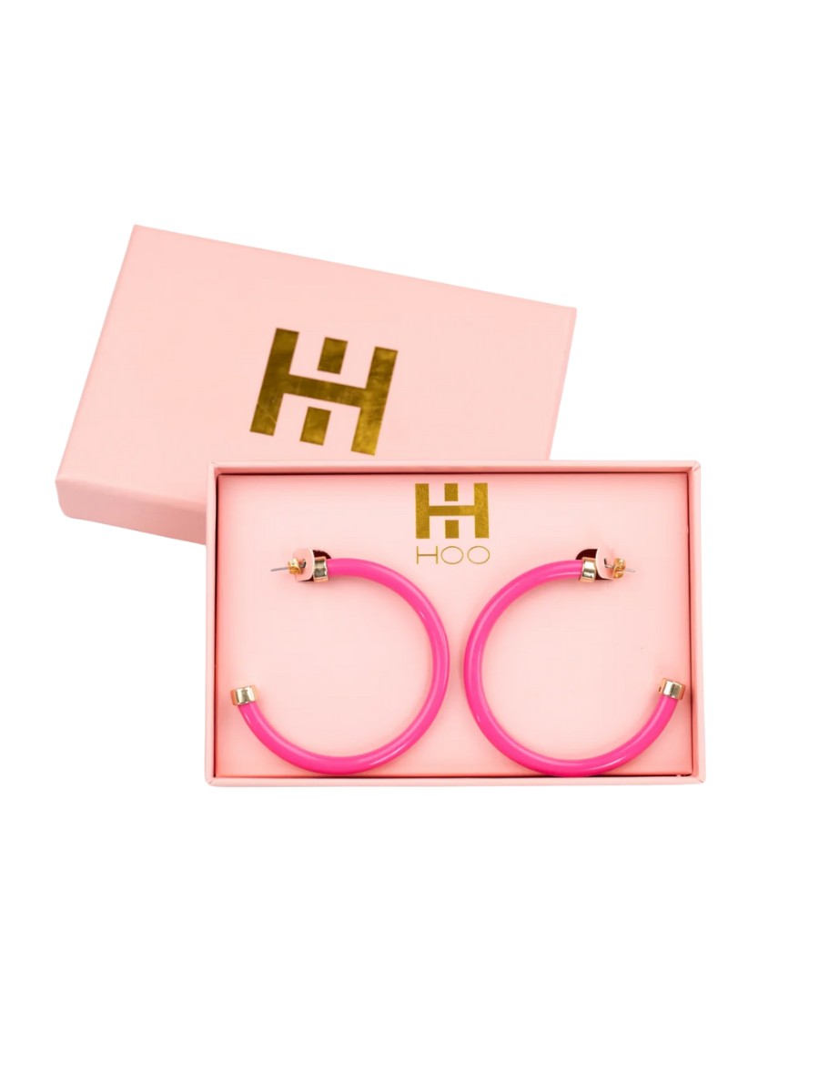 Hoo Hoops Hoops Hot Pink Women's Statement Earring Hoop Earring Accessory Jewelry Gift Jincy's 
