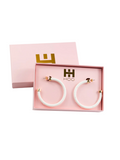 Hoo Hoops Hoops White With Pearls Women's Statement Earring Hoop Earring Accessory Jewelry Gift Jincy's 