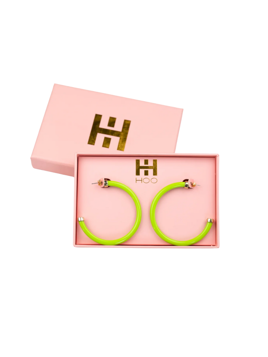 Hoo Hoops Hoops Lime Green Women's Statement Earring Hoop Earring Accessory Jewelry Gift Jincy's 