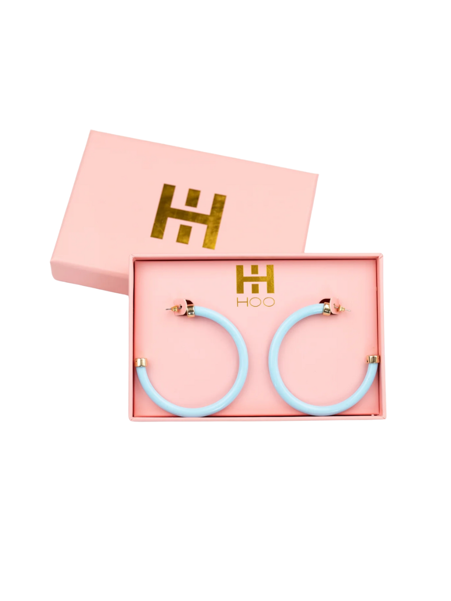 Hoo Hoops Hoops Surf Light Blue Women's Statement Earring Hoop Earring Accessory Jewelry Gift Jincy's 