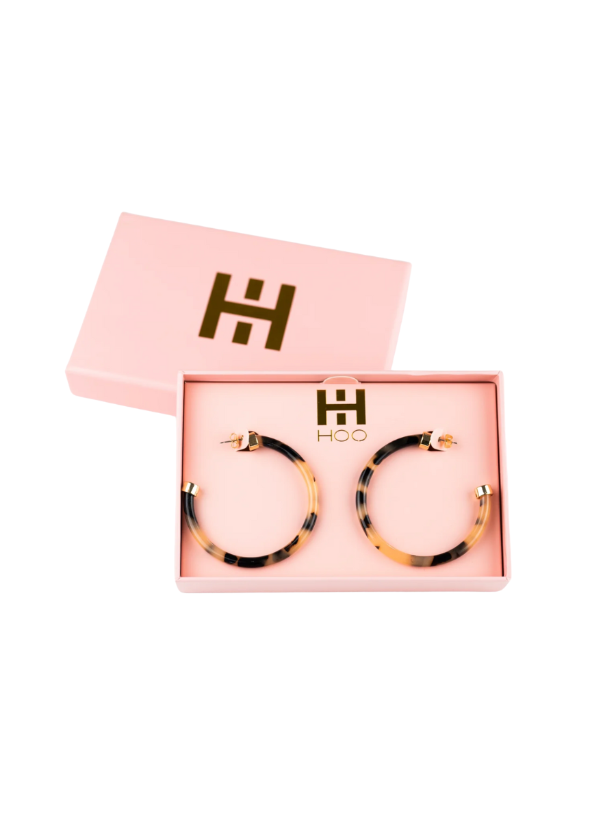 Hoo Hoops Hoops Tortoise Shell Neutral Women's Statement Earring Hoop Earring Accessory Jewelry Gift Jincy's 