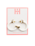 Hoo Hoops Minis White and Pearl Women's Statement Earrings Accessory Hoop Earrings Gold Jincy's Gift Jewelry