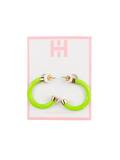 Hoo Hoops Minis Lime Green Women's Statement Earrings Accessory Hoop Earrings Gold Jincy's Gift Jewelry