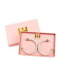 Hoo Hoops Hoops Bone White Grey Neutral Women's Statement Earring Hoop Earring Accessory Jewelry Gift Jincy's 