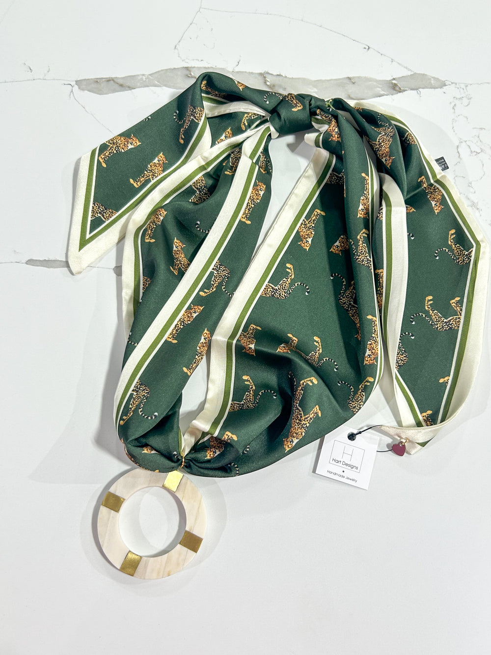 Hart Designs | Assorted Leopard Circle Marble Twilly Necklace