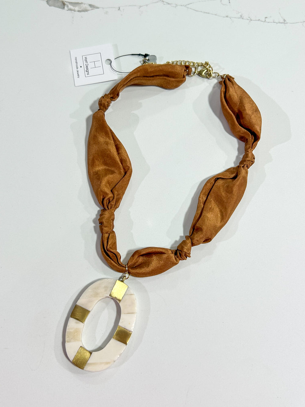 Hart Designs | Assorted Color Marble Oval Scarf Necklaces