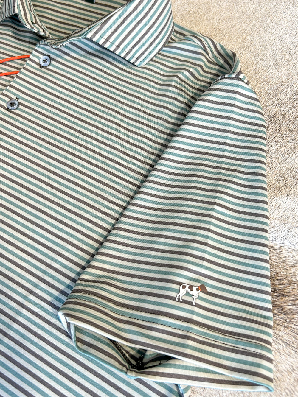 Southern Point Co. | Humphrey Stripe Performance Polo - Gunstock Stripe