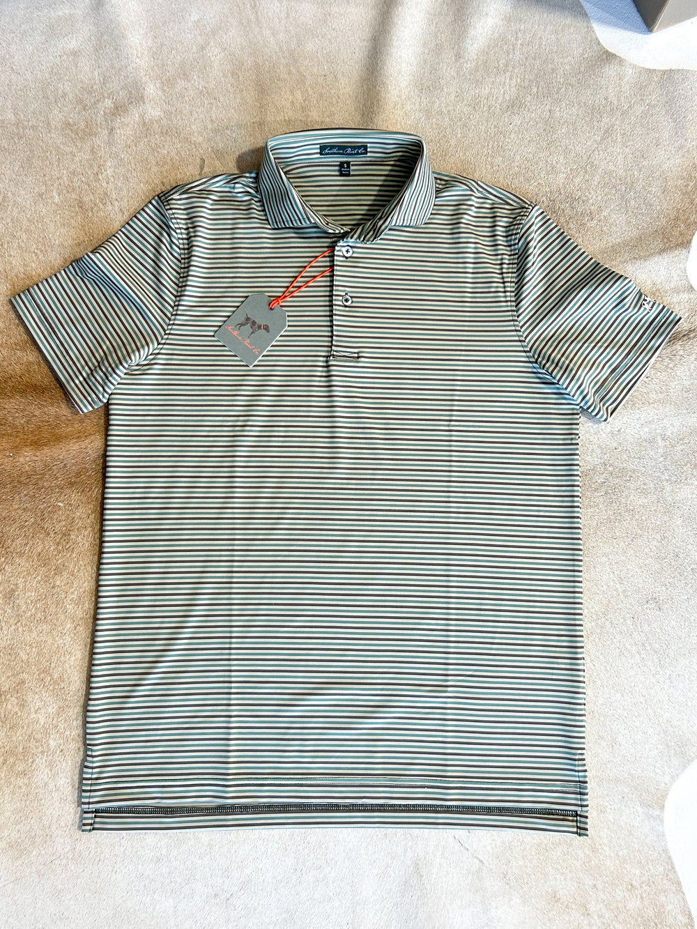 Southern Point Co. | Humphrey Stripe Performance Polo - Gunstock Stripe