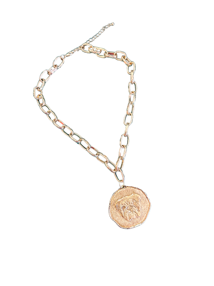 Bulldog Coin Necklace