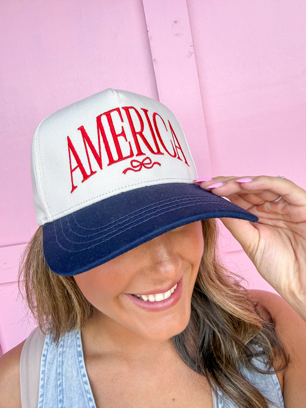 Simply Southern America Hat womens boutique red navy cream jincy's