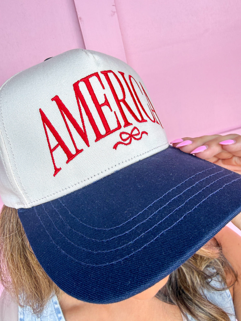 Simply Southern America Hat womens boutique red navy cream jincy's