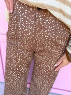 Roam Free Antelope Print Pants - Brown