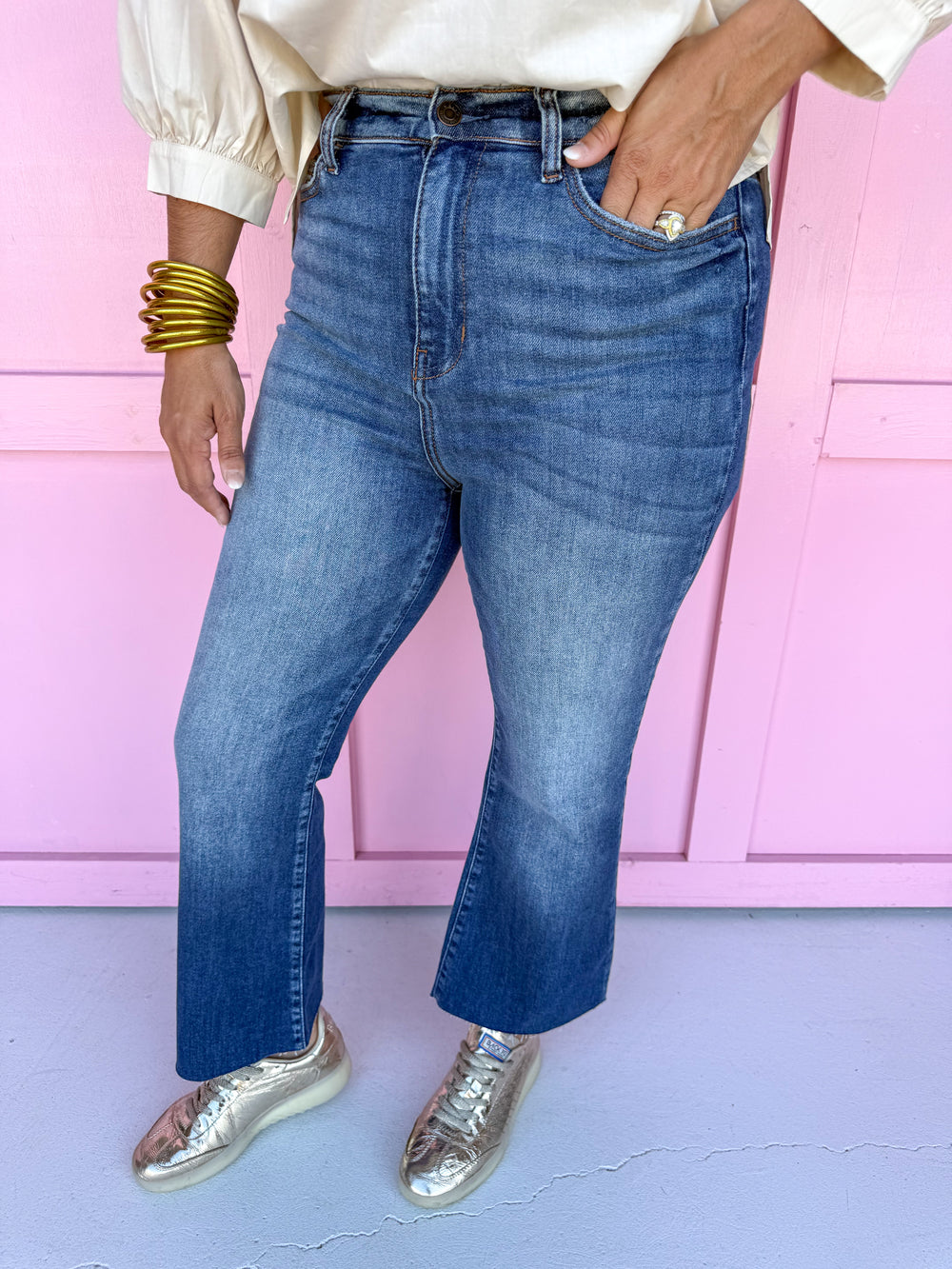 Jincy's Women's Boutique Cello Jeans Dark wash crop flare