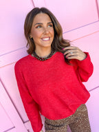 Light Weight Staple Sweater - Red