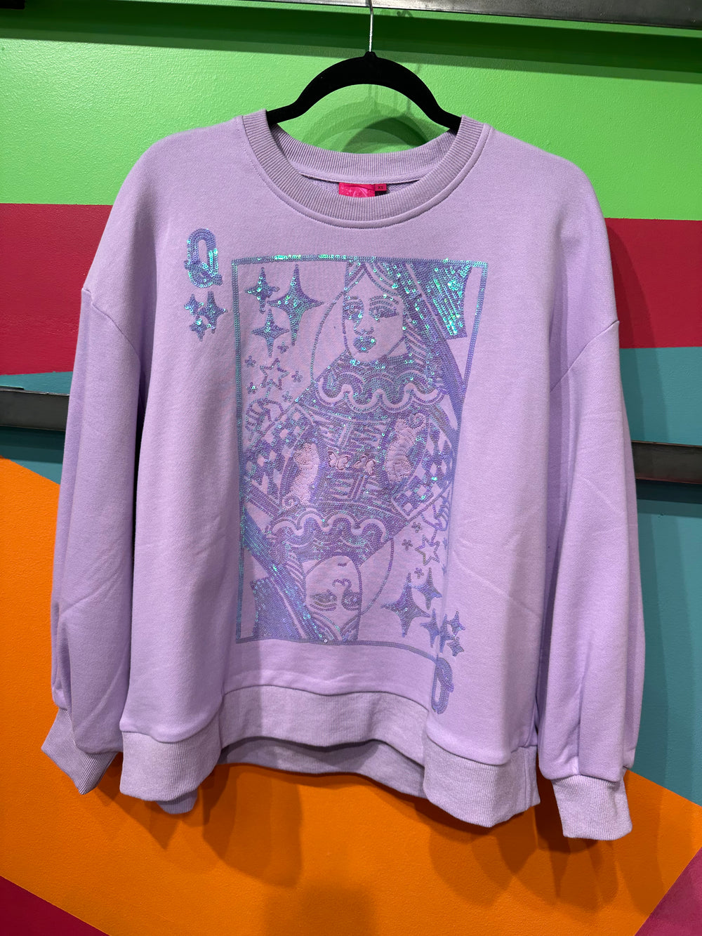 QUEEN OF SPARKLES | Lavender Tonal QOS Logo Sweatshirt