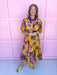 Jincy's Women's Boutique Mustard Fall floral midi dress plus