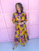 Jincy's Women's Boutique Mustard Fall floral midi dress plus