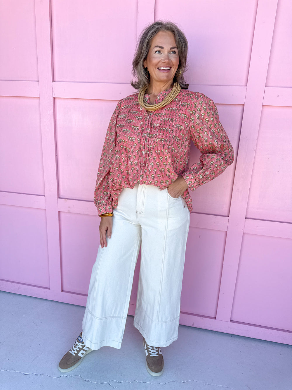 Jincy's Women's Boutique Ivory wide leg Pants Jeans 