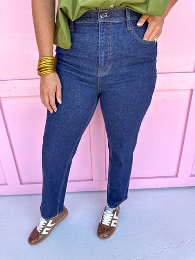 Jincy's Women's Boutique Cello high rise straight leg Dark Wash Jeans 