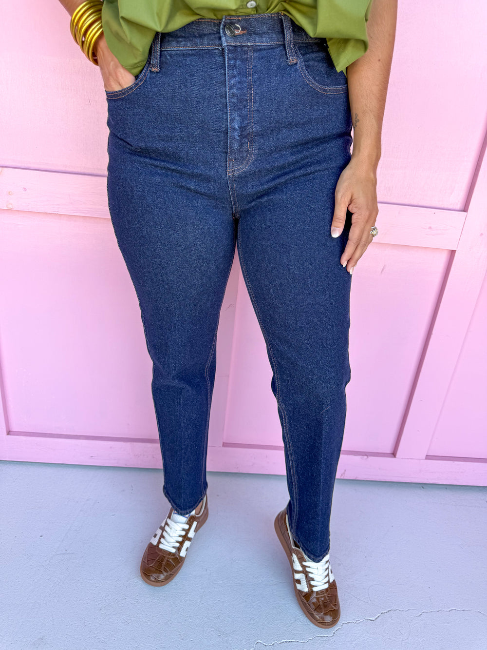 Jincy's Women's Boutique Cello high rise straight leg Dark Wash Jeans 