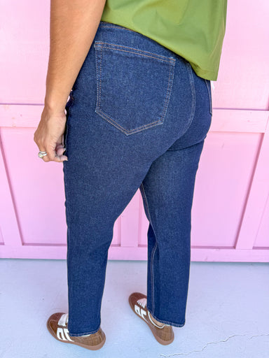 Jincy's Women's Boutique Cello high rise straight leg Dark Wash Jeans 