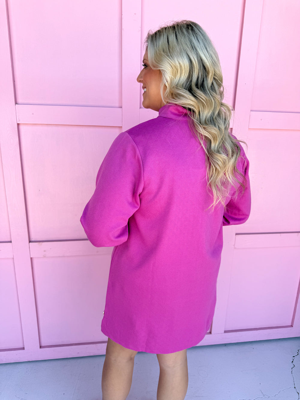 Mary Square Hadley Dress boutique dress pop collar women's pink crocus plus size jincy's