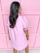 womens boutique mini ruffle collar puff sleeves mini length full front button pinks jincy's