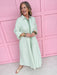 womens boutique dress button front stripes green white maxi length jincy's