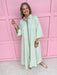 womens boutique dress button front stripes green white maxi length jincy's