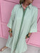 womens boutique dress button front stripes green white maxi length jincy's