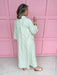 womens boutique dress button front stripes green white maxi length jincy's