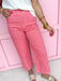 womens boutique red and white gingham pants pockets jincy's 