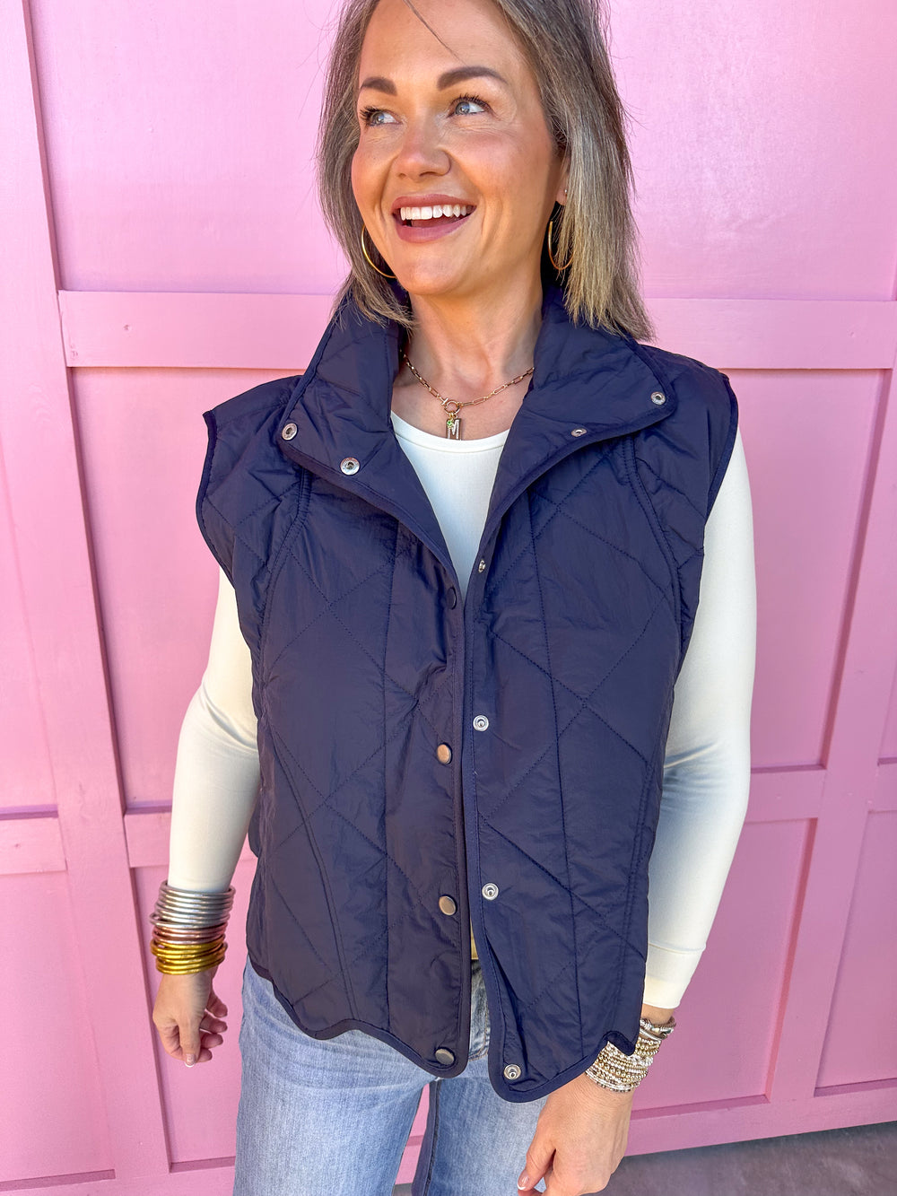 Chic Cove Vest - Navy