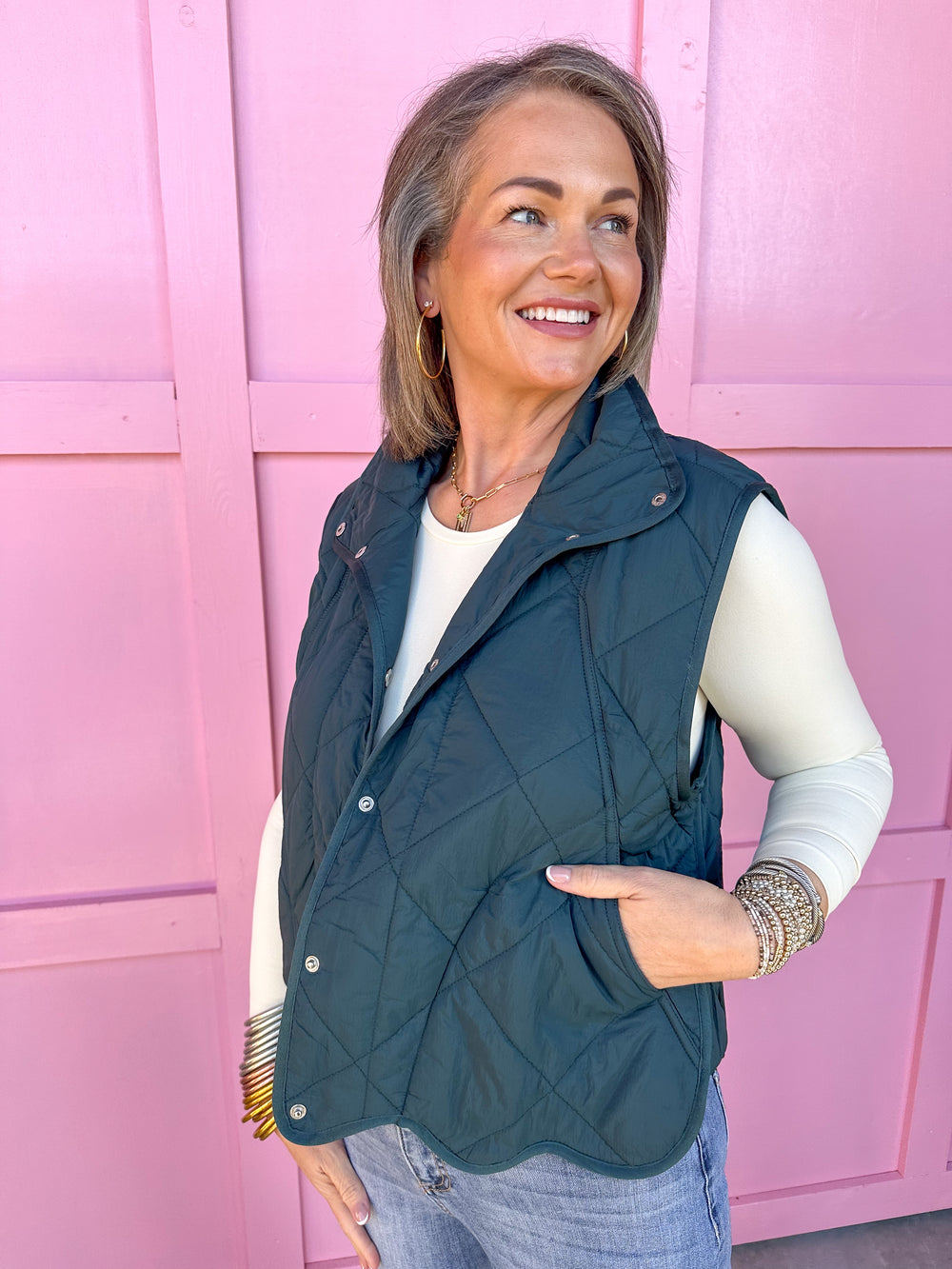 Chic Cove Vest - Pine