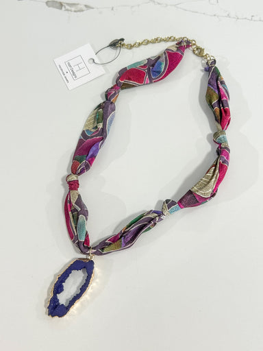 Hart Designs | Muted Melody Purple Crystal Scarf Necklace 