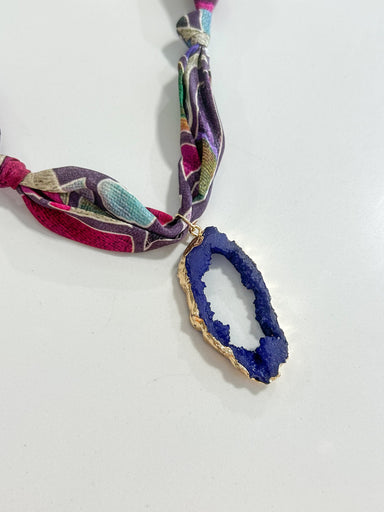 Hart Designs | Muted Melody Purple Crystal Scarf Necklace 