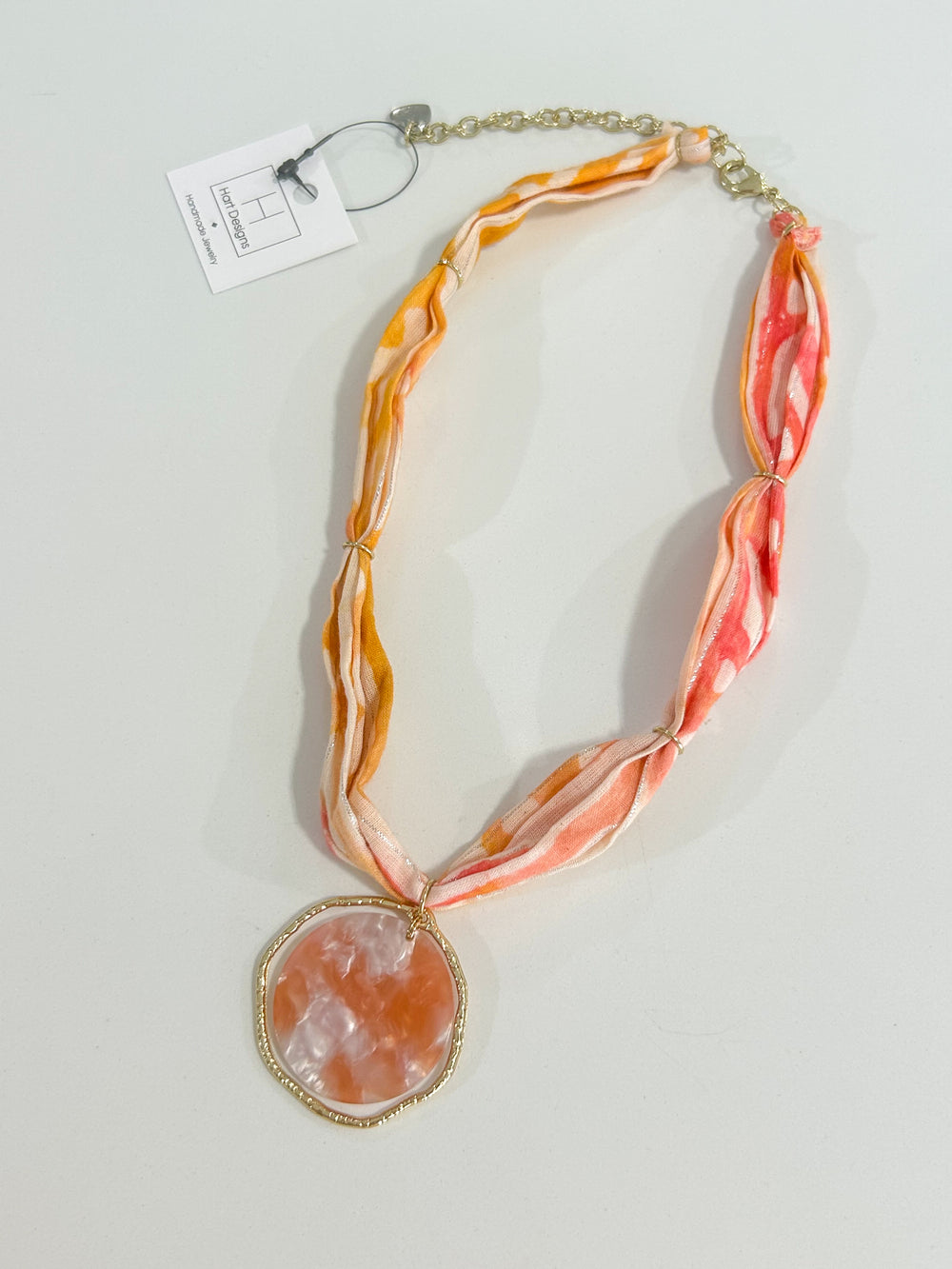 Hart Designs | Citrus Petal Hanging Jewel Scarf Necklace 