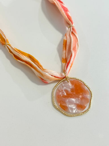 Hart Designs | Citrus Petal Hanging Jewel Scarf Necklace 