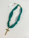 Hart Designs | Teal Prism Gold Cross Scarf Necklace 
