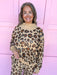 QUEEN OF SPARKLES Leopard Mock Neck Sweatshirt tan brown black womens boutique jincy's 