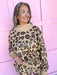QUEEN OF SPARKLES Leopard Mock Neck Sweatshirt tan brown black womens boutique jincy's 