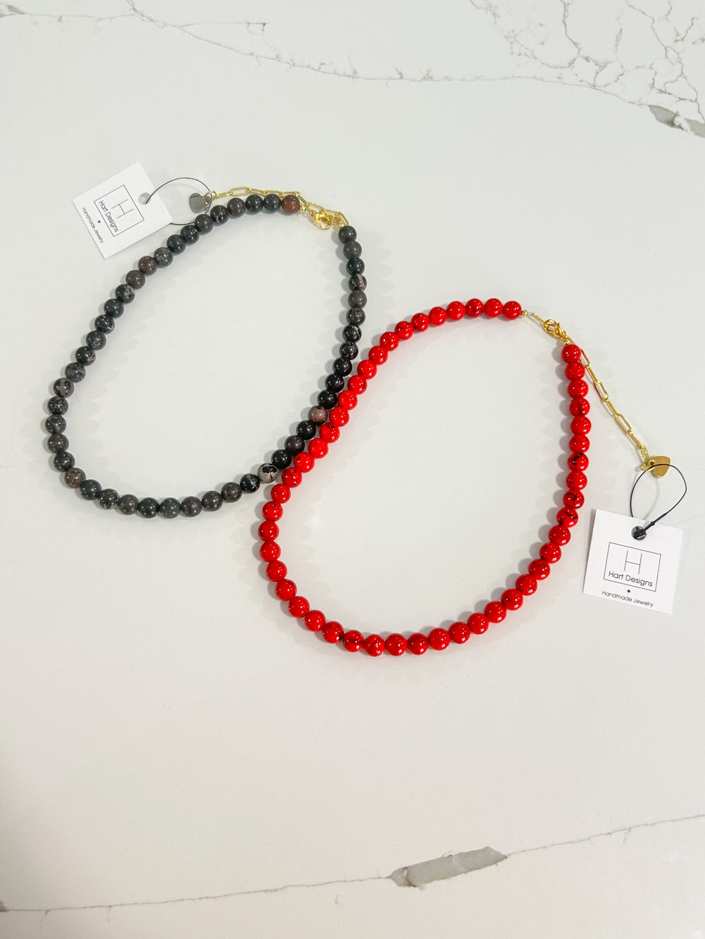 Hart Designs | Assorted Glass Bead Necklaces black red beads clasp closure womens accessories Jincy's