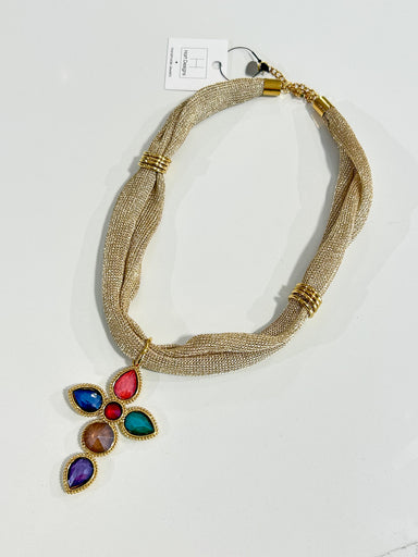 Hart Designs | Luxnet Oversized Jeweled Cross Scarf Necklace