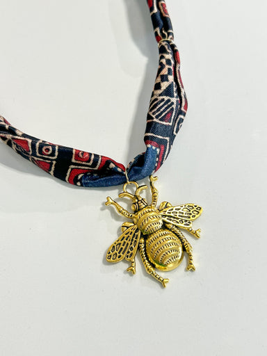 Hart Designs | Dark Geometric Gold Queen Bee Scarf Necklace