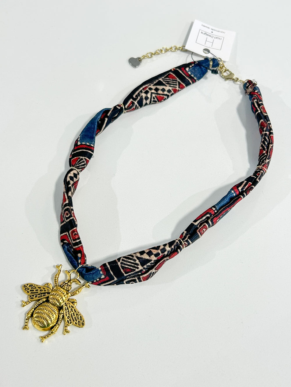 Hart Designs | Dark Geometric Gold Queen Bee Scarf Necklace