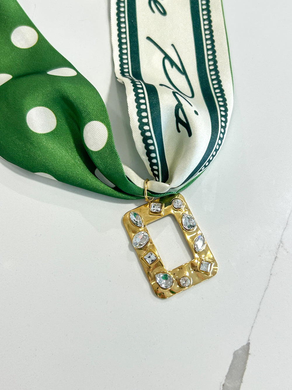 Hart Designs | Assorted Charm Green Polka Dot Twilly Necklace