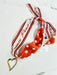 Hart Designs | Orange Polka Dot Asymmetrical Open Heart Twilly Necklace