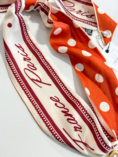 Hart Designs | Orange Polka Dot Asymmetrical Open Heart Twilly Necklace