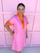 Jincy's Women's Boutique Spring Styles Pink and Orange Mini Dress