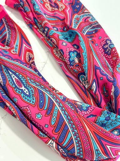 Hart Designs | Paisley Pop Square Floral Medallion Twilly Necklace